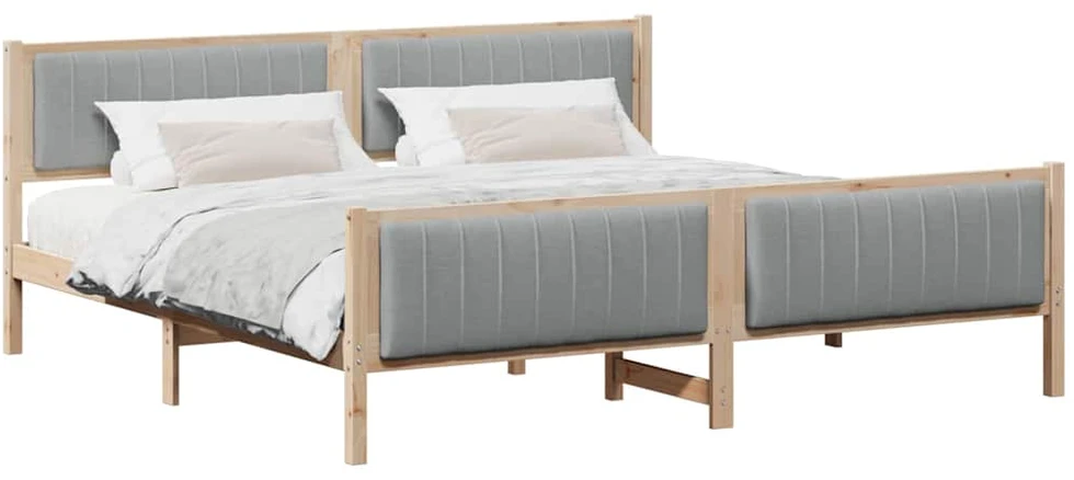 Lovos rėmas Ruda ir šviesiai pilka 200 x 200 cm Pušies masyvas