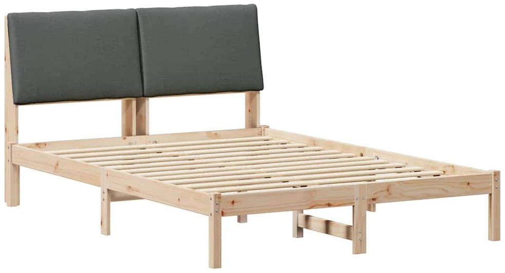 Lovos rėmas ruda ir tamsiai pilka 150 x 200 cm Pušies masyvas