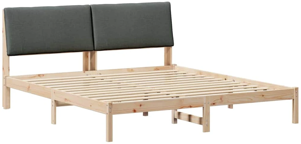 Lovos rėmas ruda ir tamsiai pilka 200 x 200 cm Pušies masyvas