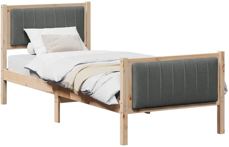 Lova Lovos rėmas ruda ir tamsiai pilka 80 x 200 cm Pušies masyvas