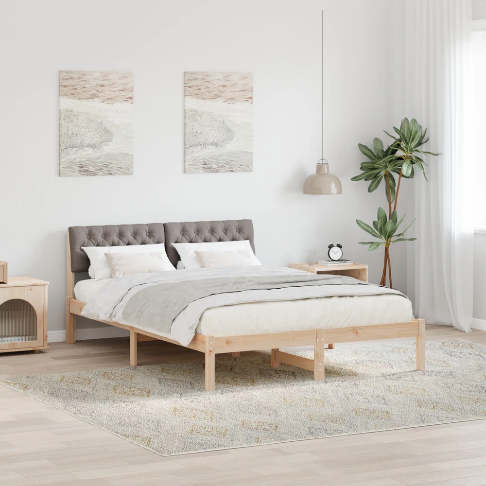 Lovos rėmas Ruda ir taupe 140 x 200 cm Pušies masyvas