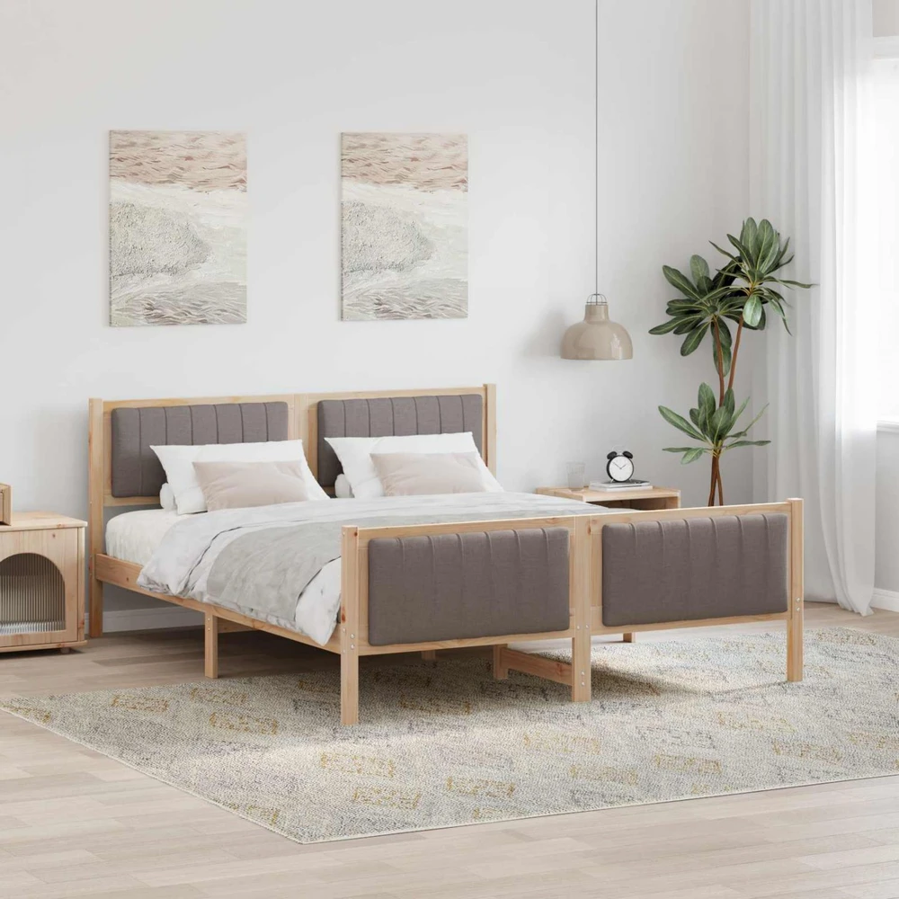 Lovos rėmas Ruda ir taupe 160 x 200 cm Pušies masyvas