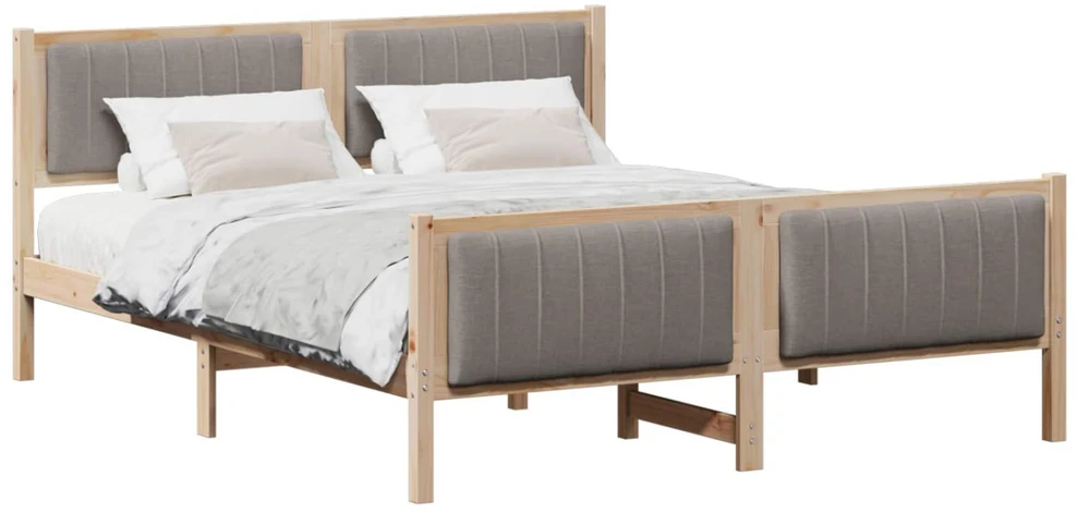 Lovos rėmas Ruda ir taupe 160 x 200 cm Pušies masyvas