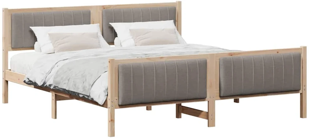 Lovos rėmas Ruda ir taupe 180 x 200 cm Pušies masyvas