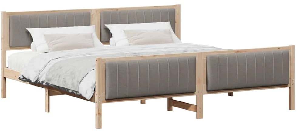 Lovos rėmas Ruda ir taupe 200 x 200 cm Pušies masyvas