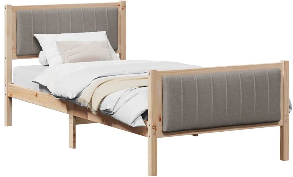 Lova Lovos rėmas Ruda ir taupe 90 x 200 cm Pušies masyvas