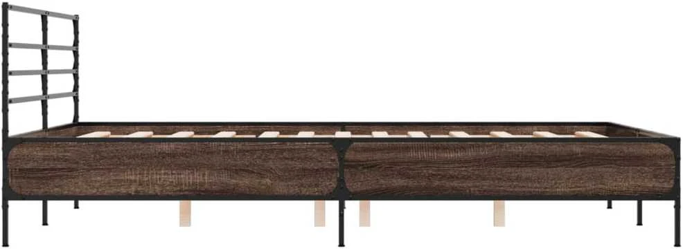 Lovos rėmas, rudas ąžuolo, 120x190cm, apdirbta mediena/metalas