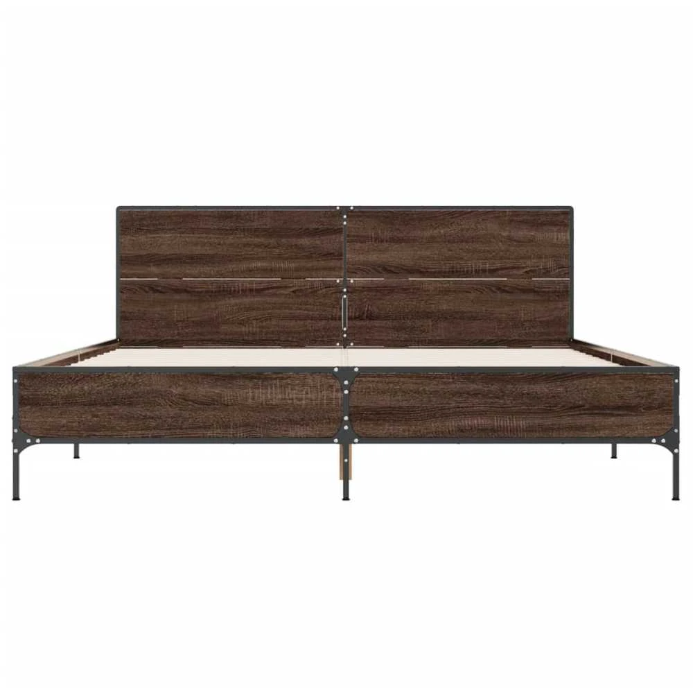 Lova Lovos rėmas, rudas ąžuolo, 135x190cm, apdirbta mediena/metalas