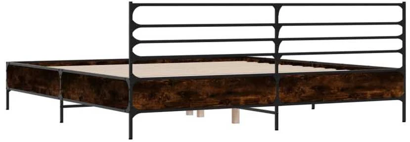Lovos rėmas, rudas ąžuolo, 140x200cm, apdirbta mediena/metalas