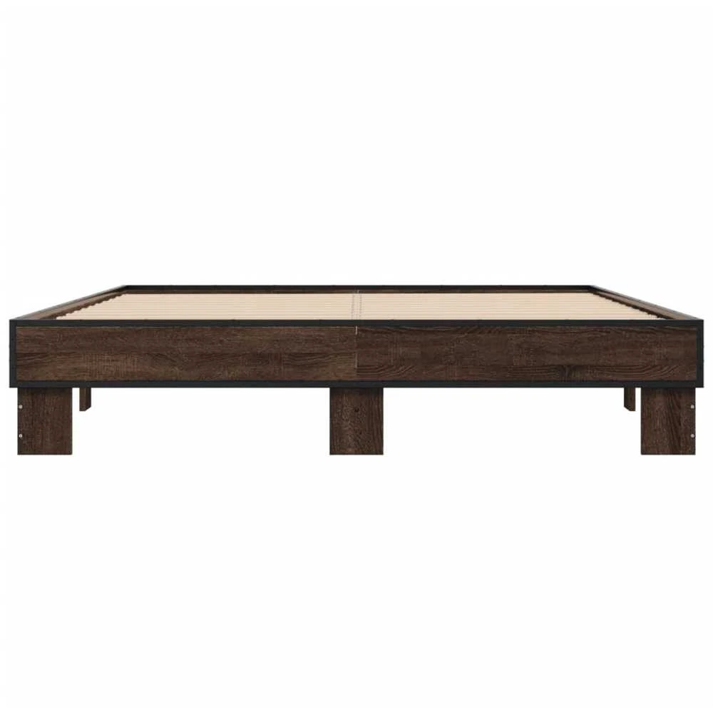 Lovos rėmas, rudas ąžuolo, 150x200cm, apdirbta mediena/metalas