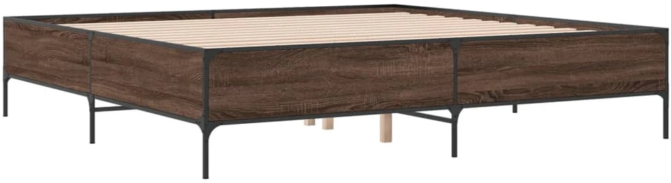 Lovos rėmas, rudas ąžuolo, 180x200cm, apdirbta mediena/metalas