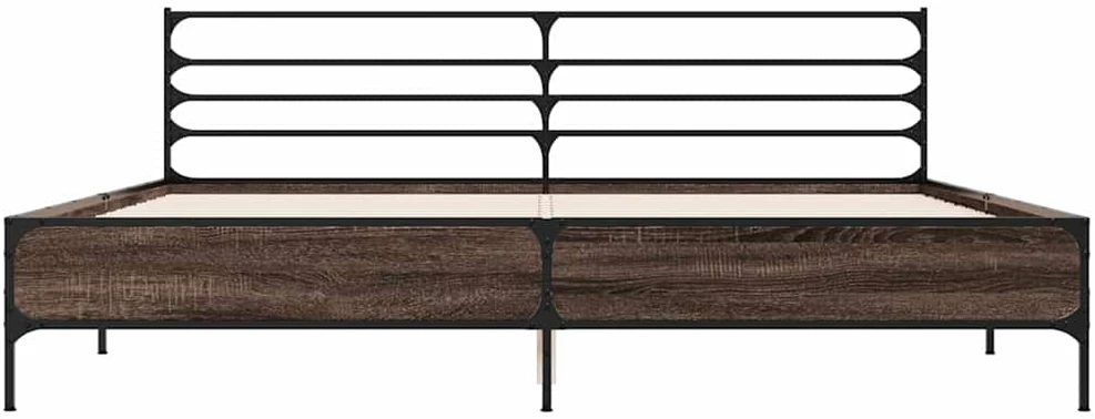 Lovos rėmas, rudas ąžuolo, 180x200cm, apdirbta mediena/metalas