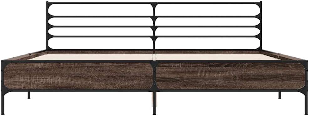 Lovos rėmas, rudas ąžuolo, 200x200cm, apdirbta mediena/metalas