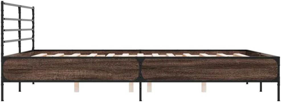 Lovos rėmas, rudas ąžuolo, 200x200cm, apdirbta mediena/metalas