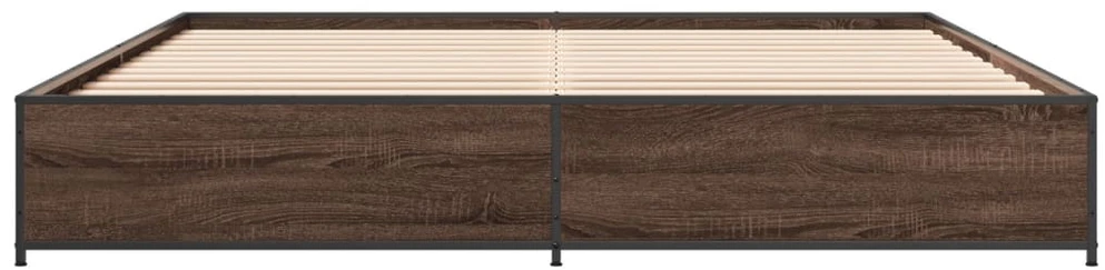 Lovos rėmas, rudas ąžuolo, 200x200cm, apdirbta mediena/metalas