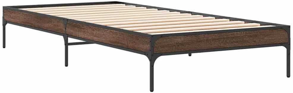 Lovos rėmas, rudas ąžuolo, 75x190cm, apdirbta mediena/metalas
