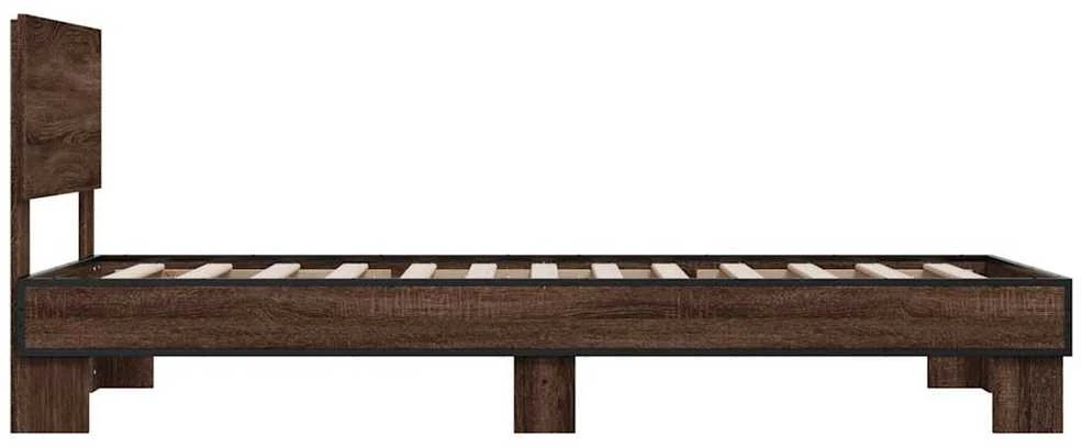 Lovos rėmas, rudas ąžuolo, 75x190cm, apdirbta mediena/metalas