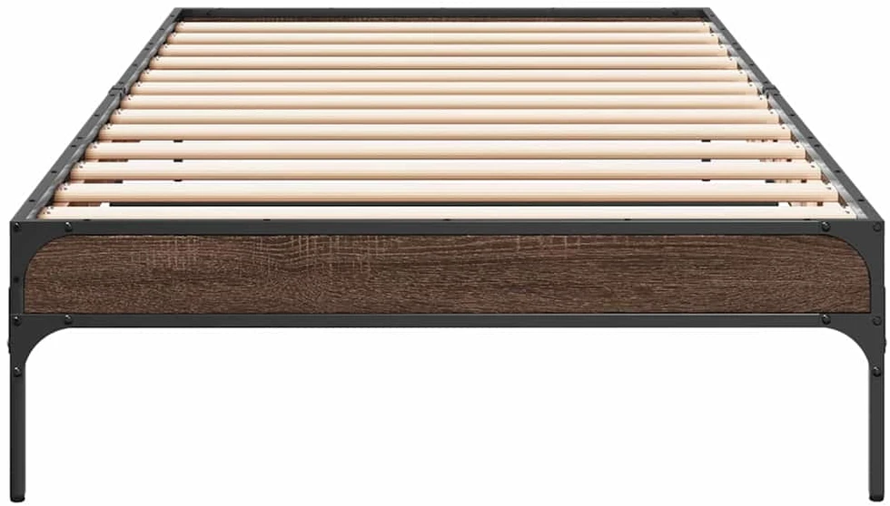 Lovos rėmas, rudas ąžuolo, 75x190cm, apdirbta mediena/metalas