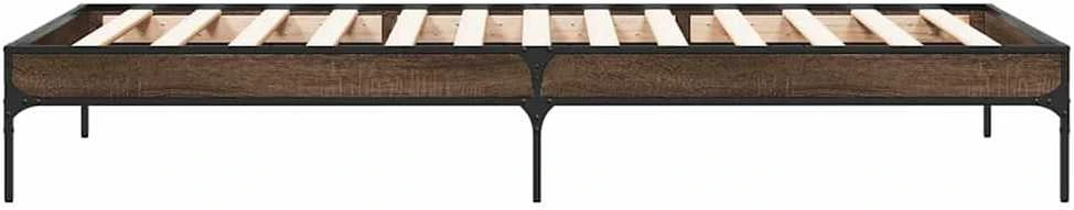 Lovos rėmas, rudas ąžuolo, 75x190cm, apdirbta mediena/metalas