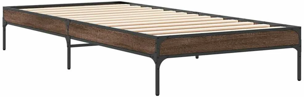 Lovos rėmas, rudas ąžuolo, 75x190cm, apdirbta mediena/metalas