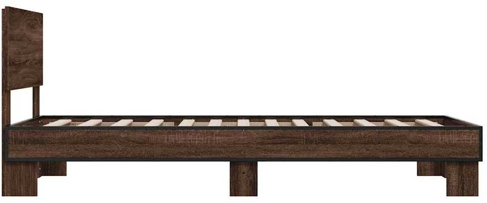 Lovos rėmas, rudas ąžuolo, 90x190cm, apdirbta mediena/metalas