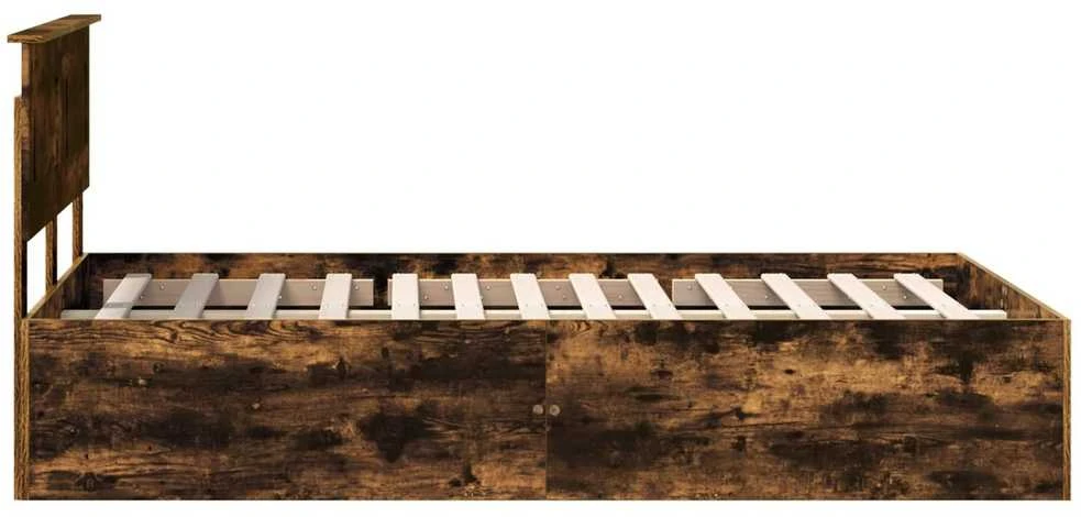 Lova Lovos rėmas Rūkyta ąžuolas 120 x 200 cm Apdirbta mediena