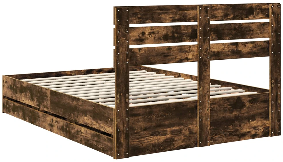 Lovos rėmas Rūkyta ąžuolas 150 x 200 cm Inžinerinė mediena
