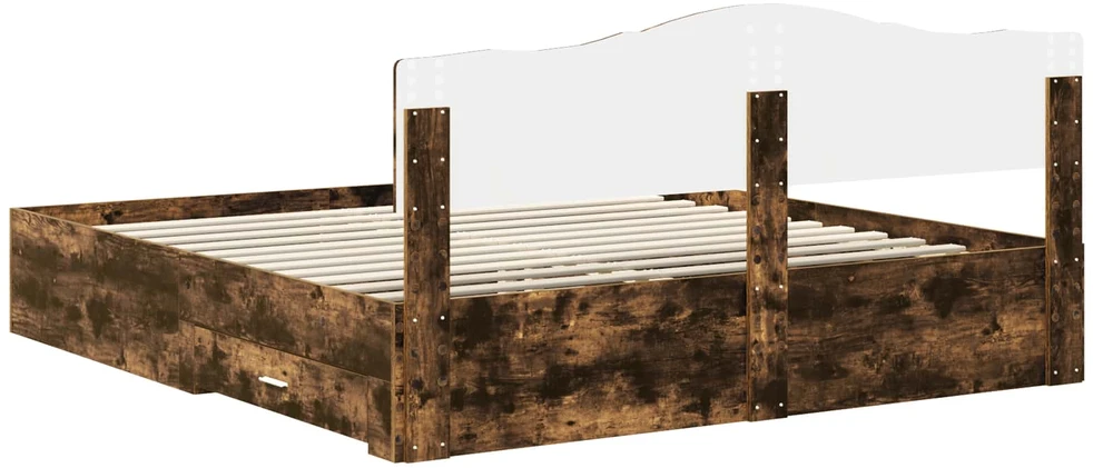 Lovos rėmas Rūkyta ąžuolas 200 x 200 cm Apdirbta mediena