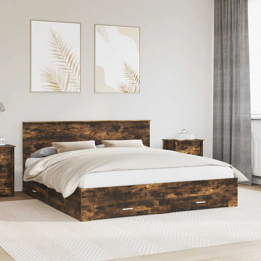 Lovos rėmas Dūminio ąžuolo 200 x 200 cm Apdirbta mediena