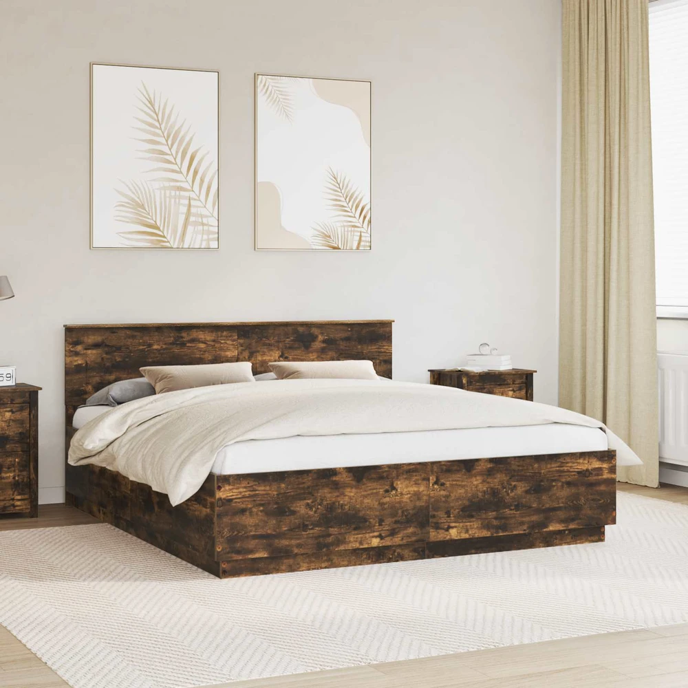 Lovos rėmas Rūkyta ąžuolas 200 x 200 cm Apdirbta mediena