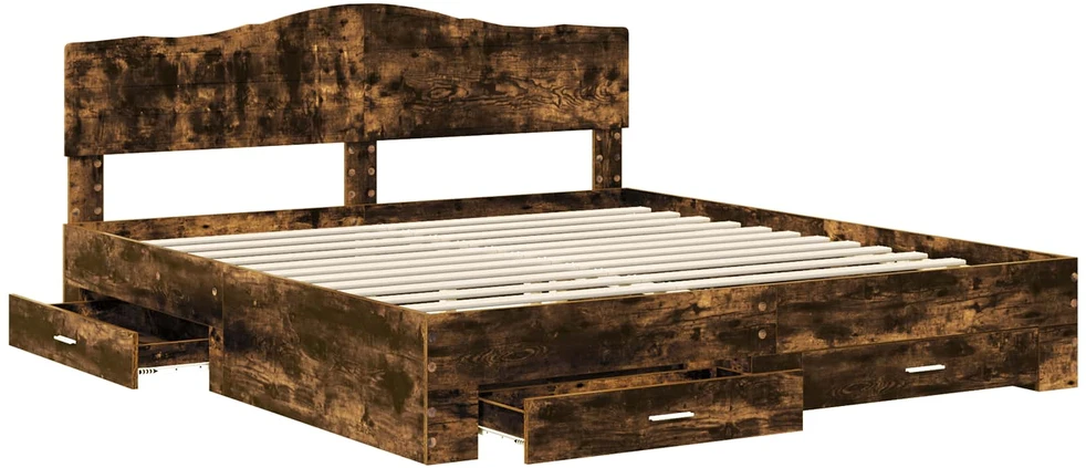 Lovos rėmas Rūkyta ąžuolas 200 x 200 cm Apdirbta mediena