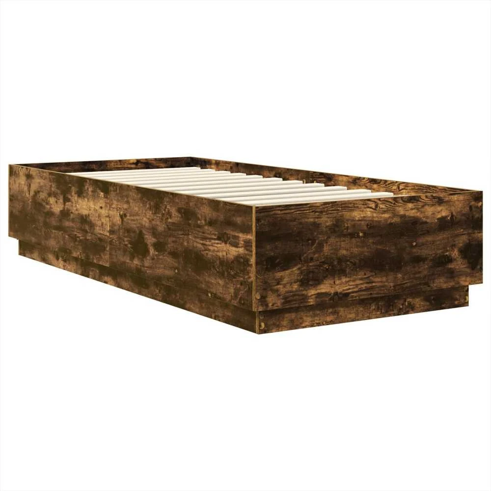 Lova Lovos rėmas Dūminio ąžuolo 90 x 200 cm Apdirbta mediena