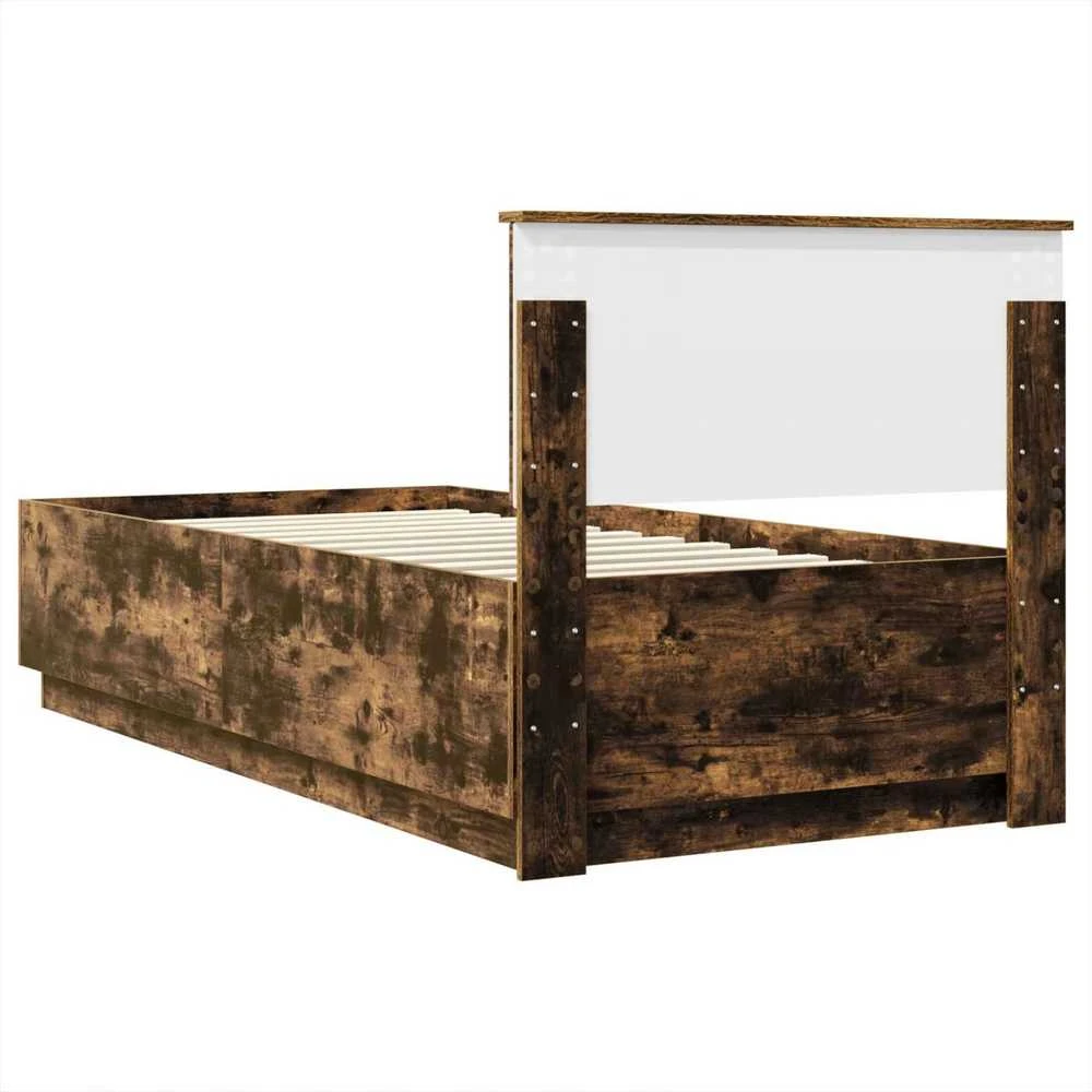 Lova Lovos rėmas Dūminio ąžuolo 90 x 200 cm Apdirbta mediena