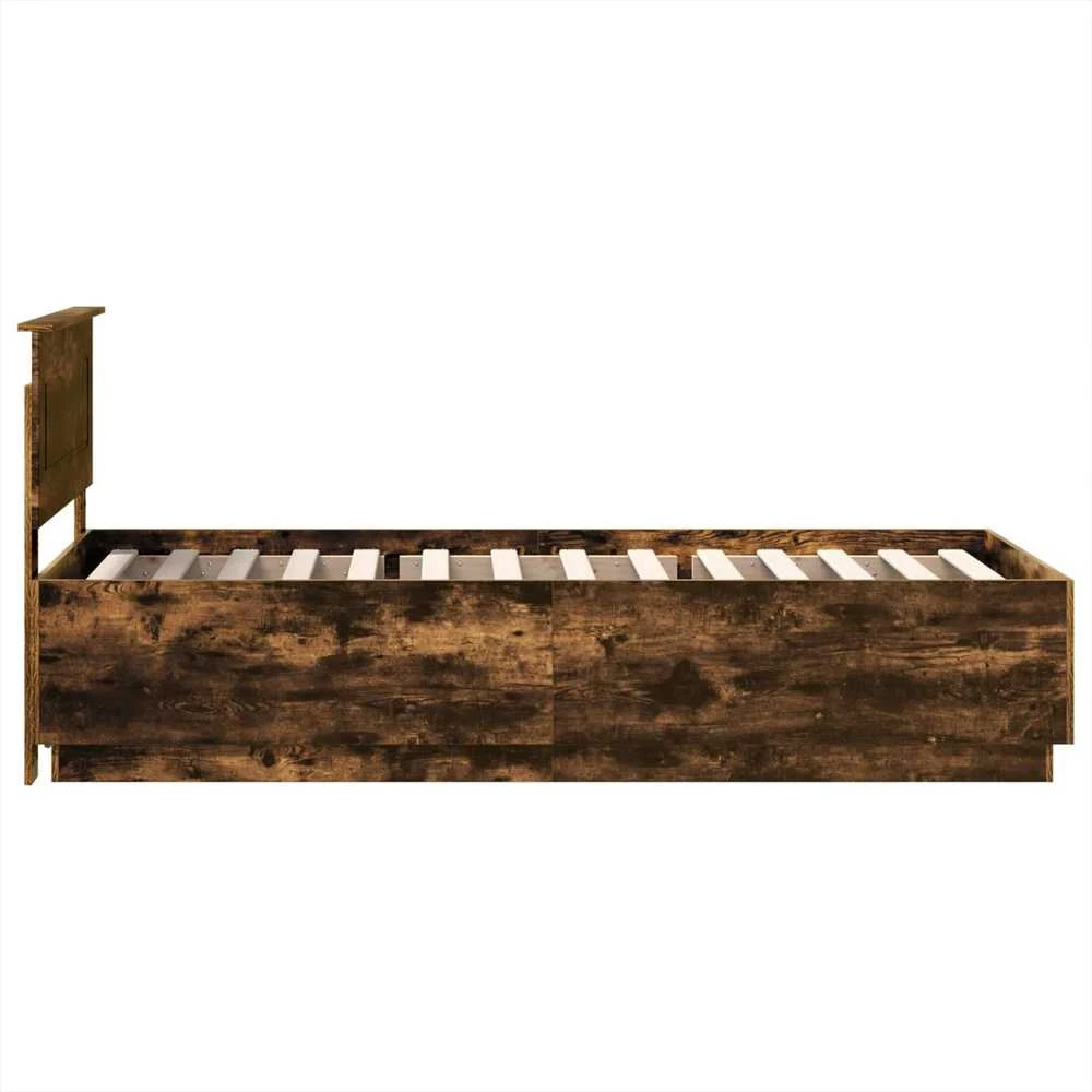 Lova Lovos rėmas Dūminio ąžuolo 90 x 200 cm Apdirbta mediena