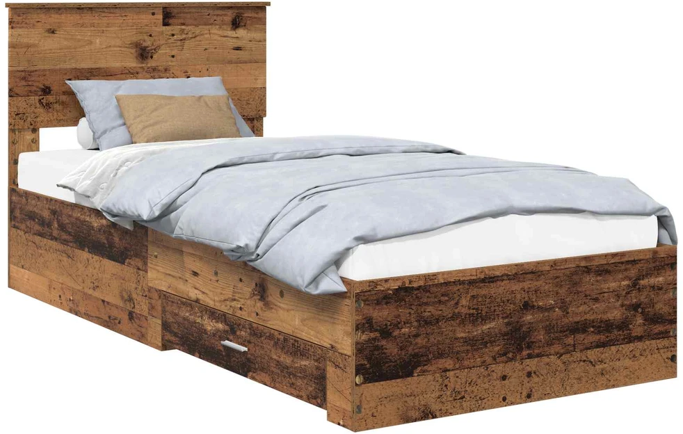 Lova Lovos rėmas Sendintos medienos 90 x 200 cm Apdirbta mediena