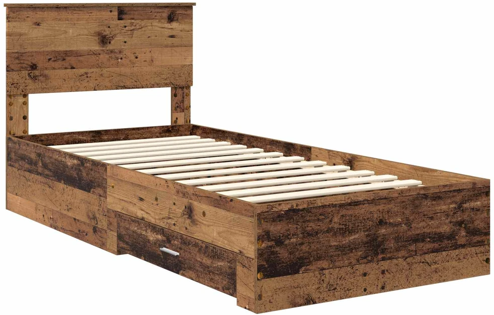 Lova Lovos rėmas Sendintos medienos 90 x 200 cm Apdirbta mediena