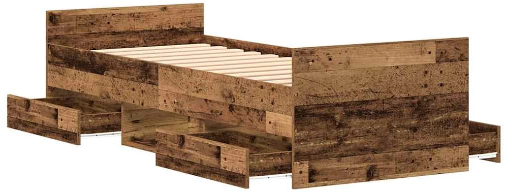 Lova Lovos rėmas Senovinis medis 193 x 78 x 50 cm Apdirbta mediena