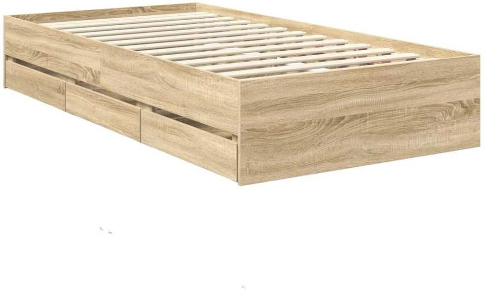 Lova Lovos rėmas Sonoma ąžuolas 100 x 200 cm Inžinerinė mediena