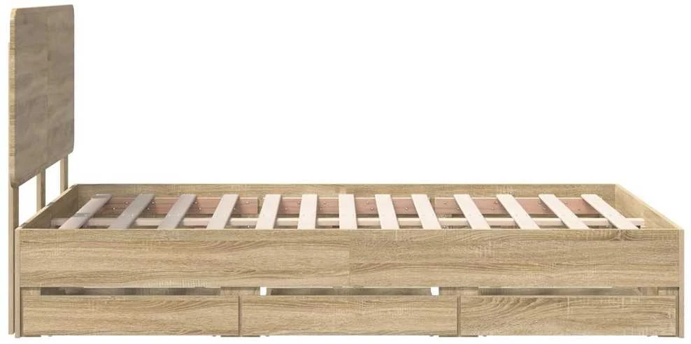 Lova Lovos rėmas Sonoma ąžuolas 120 x 190 cm Inžinerinė mediena