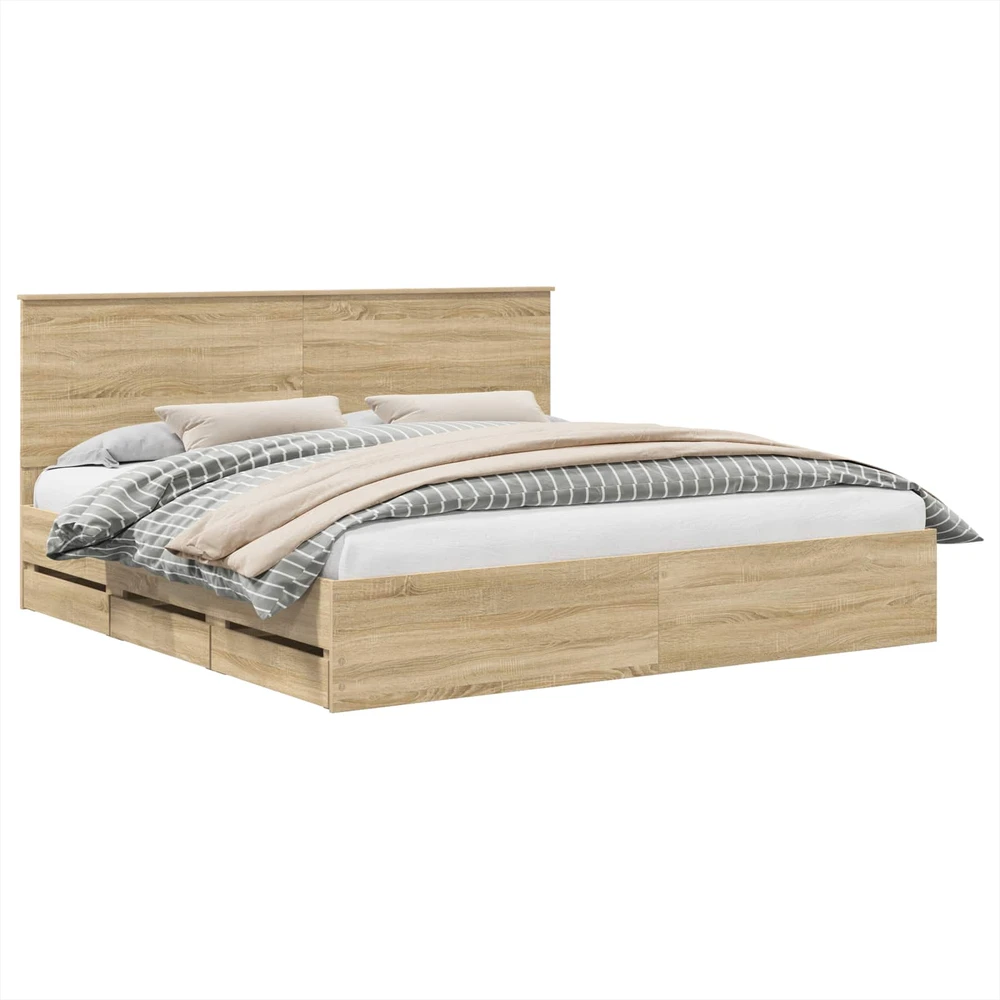 Lovos rėmas Sonoma ąžuolas 200 x 200 cm Inžinerinė mediena