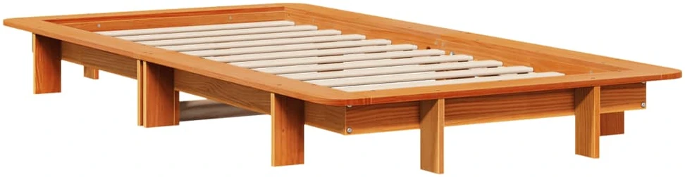 Lovos rėmas su be čiužinio, ruda, 75x190cm, pušies masyvas