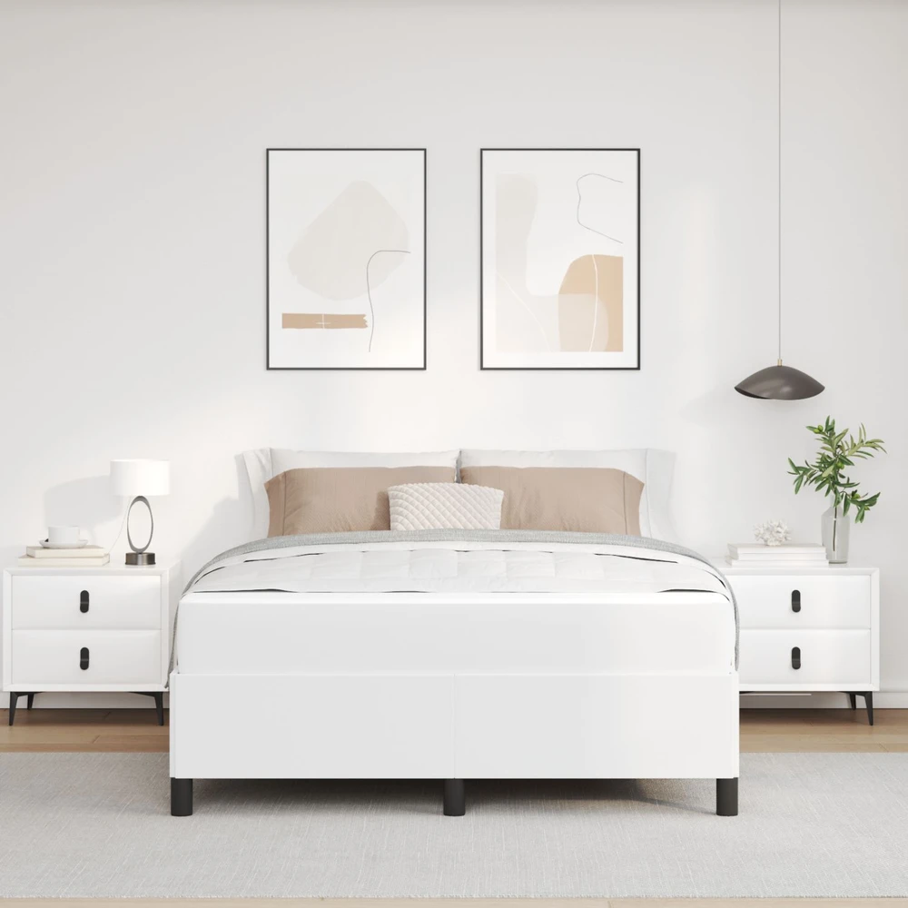 Lovos rėmas su čiužiniu Balta 160 x 200 cm audinys