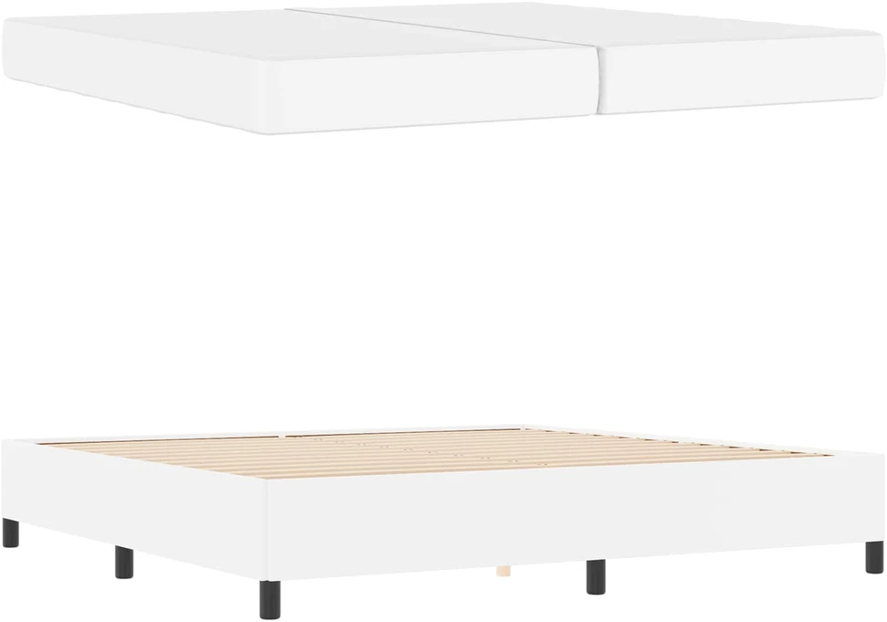 Lovos rėmas su čiužiniu Balta 200 x 200 cm audinys