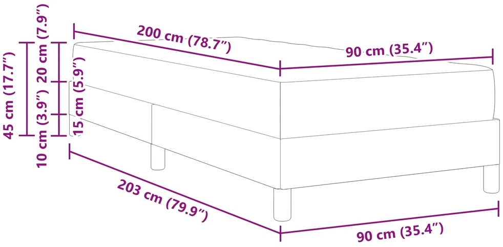 Lova Lovos rėmas su čiužiniu Juoda 90 x 200 cm audinys
