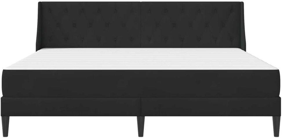 Lovos rėmas su čiužiniu Juodas 180 x 200 cm Aksomas