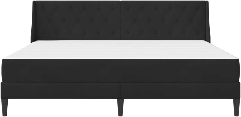 Lovos rėmas su čiužiniu Juodas 180 x 200 cm Aksomas