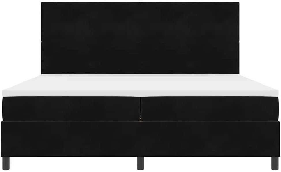 Kiemas lova su galvūgalio Juodas 200 x 200 cm Aksomas