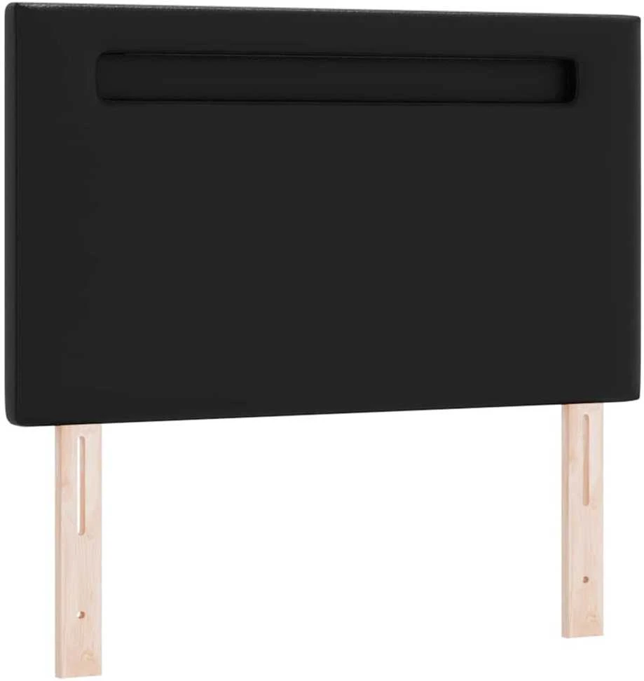 Kiemas lova su LED juostelėmis Juoda 90 x 190 cm Dirbtinė oda