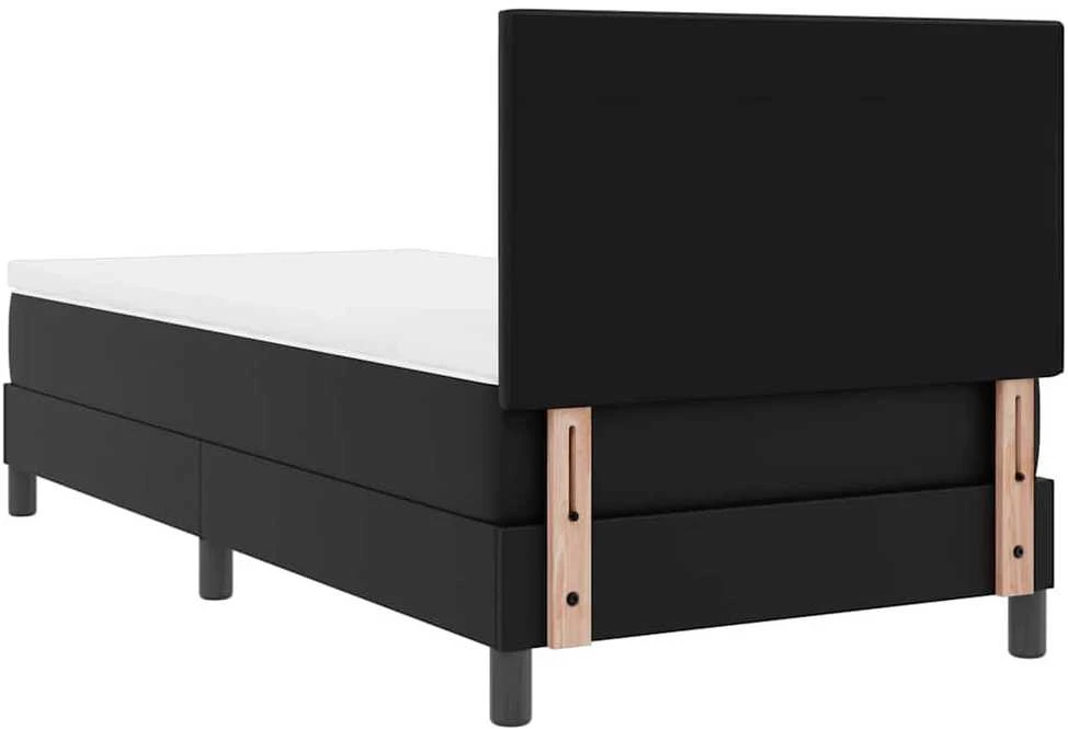 Kiemas lova su LED juostelėmis Juoda 90 x 190 cm Dirbtinė oda