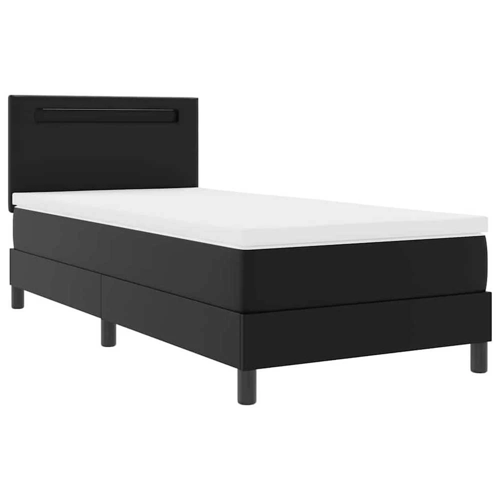 Kiemas lova su LED juostelėmis Juoda 90 x 190 cm Dirbtinė oda